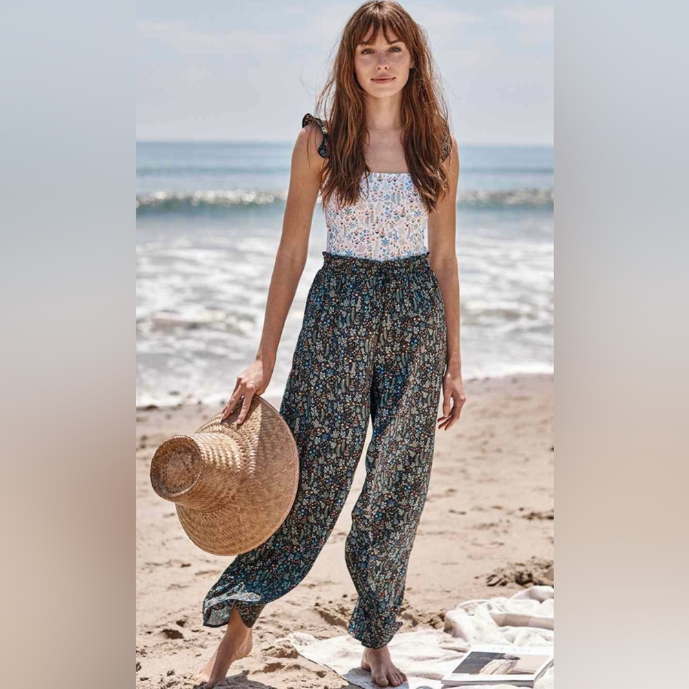 Summersalt x Rifle Paper Co Palazzo Pants in Menagerie Print